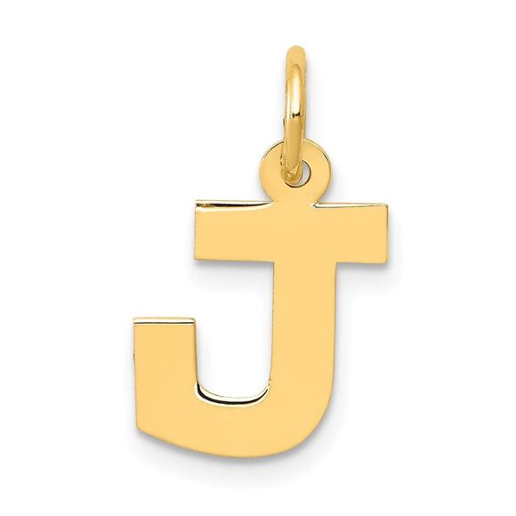 Kazi Luxury 14k Yellow Gold Small Block Letter J Initial Charm - Picture 1 of 4